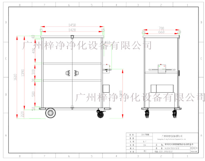 密閉式滅菌器械物品電動(dòng)轉(zhuǎn)運(yùn)車設(shè)計(jì)方案圖